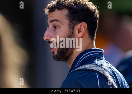 Austin, Texas - 21. Oktober 2023: Daniel Ricciardo, Fahrer des #3 Scuderia Alphatauri F1-Autos, beim Lenovo Grand Prix der Vereinigten Staaten auf dem Circuit of the Americas. Quelle: Nick Paruch / Alamy Live News Stockfoto