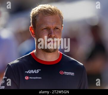 Austin, Texas - 21. Oktober 2023: Kevin Magnussen, Fahrer des #20 Moneygram Haas F1-Autos, beim Lenovo Grand Prix der Vereinigten Staaten auf dem Circuit of the Americas. Quelle: Nick Paruch / Alamy Live News Stockfoto