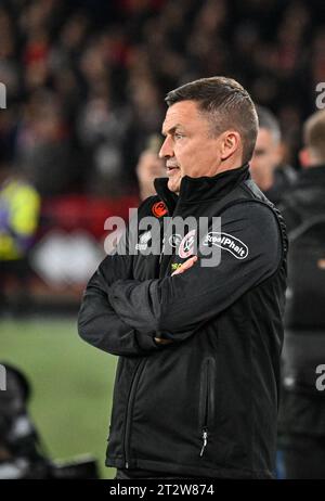 Bramall Lane, Sheffield, Großbritannien. Oktober 2023. Premier League Football, Sheffield United gegen Manchester United; Sheffield Manager Paul Heckingbottom Credit: Action Plus Sports/Alamy Live News Stockfoto