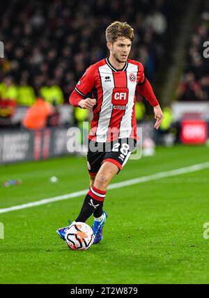 Bramall Lane, Sheffield, Großbritannien. Oktober 2023. Premier League Football, Sheffield United gegen Manchester United; James McAtee aus Sheffield am Ball Credit: Action Plus Sports/Alamy Live News Stockfoto