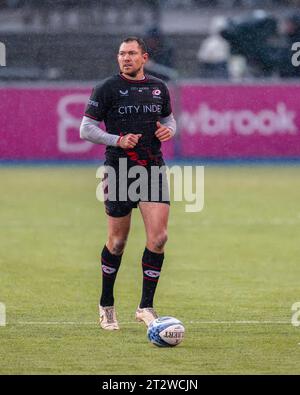 LONDON, VEREINIGTES KÖNIGREICH. Oktober 23. Alex Goode of Saracens während Saracens vs Bath Rugby - Gallagher Premiership Rugby R2 im StoneX Stadium am Samstag, 21. Oktober 2023. LONDON ENGLAND. Quelle: Taka G Wu/Alamy Live News Stockfoto