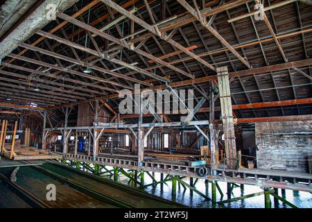 Innenansicht der historischen Britannia Ship Yard in Steveston, British Columbia, Kanada Stockfoto