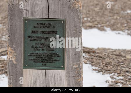 Kanada, Nunavut, Resolute Bay, Erebe Bay, Beechey Island. Ort, an dem die Franklin-Expedition von 1845 überwinterte. Stockfoto