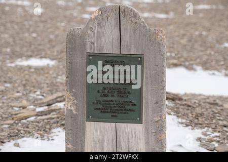 Kanada, Nunavut, Resolute Bay, Erebe Bay, Beechey Island. Ort, an dem die Franklin-Expedition von 1845 überwinterte. Stockfoto