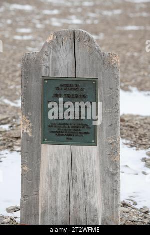 Kanada, Nunavut, Resolute Bay, Erebe Bay, Beechey Island. Ort, an dem die Franklin-Expedition von 1845 überwinterte. Stockfoto