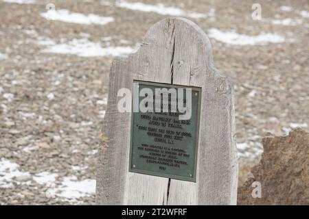 Kanada, Nunavut, Resolute Bay, Erebe Bay, Beechey Island. Ort, an dem die Franklin-Expedition von 1845 überwinterte. Stockfoto