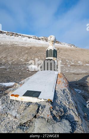 Kanada, Nunavut, Resolute Bay, Erebe Bay, Beechey Island. Historischer Ort, an dem die Franklin-Expedition von 1845 überwinterte. Stockfoto