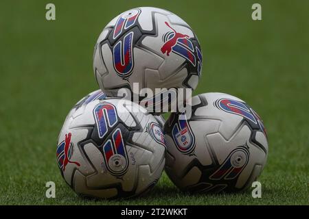 Der Sky Bet EFL Match Ball wird während des Sky Bet Championship Matches Middlesbrough gegen Birmingham City im Riverside Stadium, Middlesbrough, Großbritannien, am 21. Oktober 2023 gesehen (Foto: Gareth Evans/News Images) Stockfoto