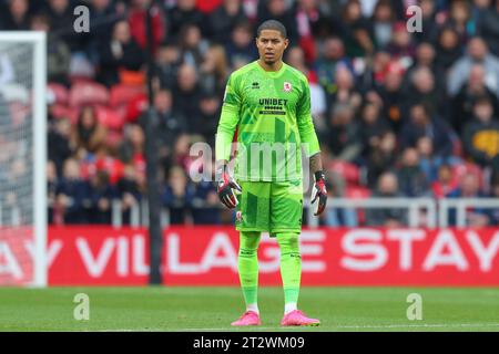 Middlesbrough, Großbritannien. Oktober 2023. Seny Dieng #1 von Middlesbrough während des Sky Bet Championship Matches Middlesbrough gegen Birmingham City im Riverside Stadium, Middlesbrough, Großbritannien, 21. Oktober 2023 (Foto: Gareth Evans/News Images) in Middlesbrough, Großbritannien am 21. Oktober 2023. (Foto: Gareth Evans/News Images/SIPA USA) Credit: SIPA USA/Alamy Live News Stockfoto