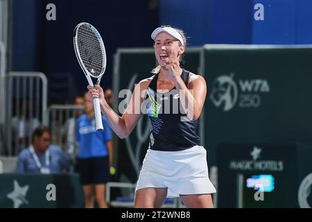 Monastir, Monastir, Tunesien. Oktober 2023. Elise Mertens (BEL) in Aktion während der JASMIN OPEN MONASTIR - Monastir - Damen Tennis, WTA250 (Credit Image: © Mathias Schulz/ZUMA Press Wire) NUR REDAKTIONELLE VERWENDUNG! Nicht für kommerzielle ZWECKE! Quelle: ZUMA Press, Inc./Alamy Live News Stockfoto