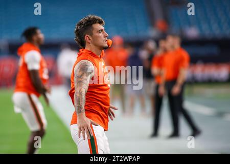 Canes WR Xavier Restrepo - Miami Gardens, Florida, USA. 21. Oktober 2023. Miami Hurricanes / Clemson - NCAA, Miami Gardens, Florida, USA. Februar 2023. Quelle: CHRIS ARJOON/Alamy Live News Stockfoto