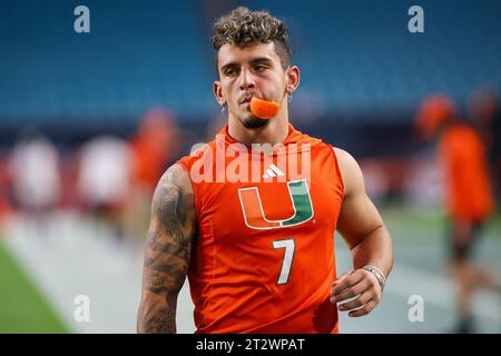 Canes WR Xavier Restrepo - Miami Gardens, Florida, USA. 21. Oktober 2023. Miami Hurricanes / Clemson - NCAA, Miami Gardens, Florida, USA. Februar 2023. Quelle: CHRIS ARJOON/Alamy Live News Stockfoto