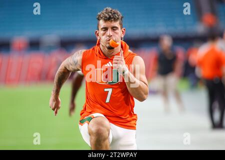 Canes WR Xavier Restrepo - Miami Gardens, Florida, USA. 21. Oktober 2023. Miami Hurricanes / Clemson - NCAA, Miami Gardens, Florida, USA. Februar 2023. Quelle: CHRIS ARJOON/Alamy Live News Stockfoto