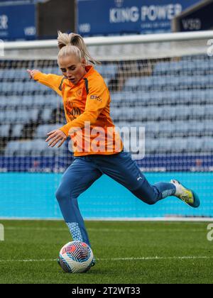 Leicester, Großbritannien. Oktober 2023. Leicester, England, 21. Oktober 2023: Alex Greenwood (5 Manchester City) wärmt sich während des Spiels der Barclays FA Womens Super League zwischen Leicester City und Manchester City im King Power Stadium in Leicester, England (Natalie Mincher/SPP) auf. /Alamy Live News Stockfoto