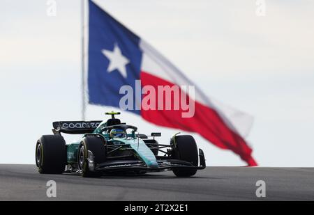 Austin, Usa . Oktober 2023. Fernando Alonso (14) nimmt am 21. Oktober 2023 am Sprint-Rennen auf dem Circuit of the Americas in Austin Teil. (Foto: Stephanie Tacy/SIPA USA) Credit: SIPA USA/Alamy Live News Stockfoto