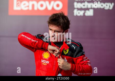 Charles Leclerc (MON) Ferrari SF-23 während der FORMEL 1 LENOVO UNITED STATES GRAND PRIX 2023 - 19. Oktober bis 22. Oktober 2023 Circuit of Americas, Austin, Texas, USA Stockfoto