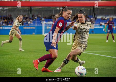 Barcelona, Spanien. Oktober 2023. Claudia Pina vom FC Barcelona spielte während des Liga-F-Spiels zwischen dem FC Barcelona und Granada CF am 21. Oktober 2023 im Johan Cruyff Stadium in Barcelona. (Foto: Carla Pazos/PRESSINPHOTO) Credit: PRESSINPHOTO SPORTS AGENCY/Alamy Live News Stockfoto