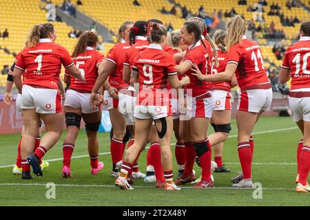 Wellington, Neuseeland. Oktober 2023. Kanada gegen Wales. WXV1 internationales Rugby-Turnier für Damen. Sky Stadium. Wellington. Neuseeland (Joe Serci/SPP) Credit: SPP Sport Press Photo. /Alamy Live News Stockfoto