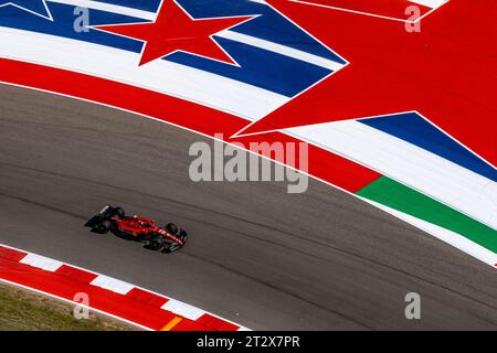 Austin, Texas - 21. Oktober 2023: Carlos Sainz Pilot des #55 Scuderia Ferrari F1-Autos, beim Lenovo United States Grand Prix Sprint Race auf dem Circuit of the Americas. Quelle: Nick Paruch / Alamy Live News Stockfoto