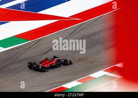 Austin, Texas - 21. Oktober 2023: Charles Leclerc, Fahrer des #16 Scuderia Ferrari F1-Autos, beim Lenovo United States Grand Prix Sprint Race auf dem Circuit of the Americas. Quelle: Nick Paruch / Alamy Live News Stockfoto