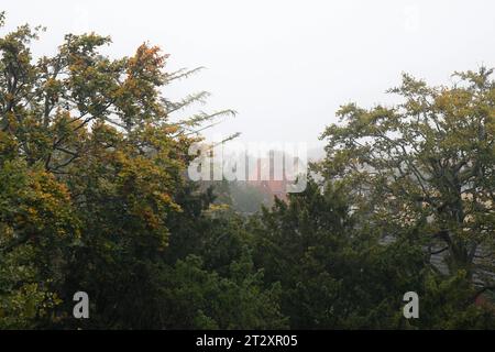 Kopenhagen, Dänemark /22. Oktober. 2023/.Wetter fpggy Morgen in Kastrup dänische Hauptstadt. Photo.Francis Joseph Dean/Dean Pictures Credit: Imago/Alamy Live News Stockfoto