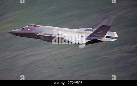 Royal Norwegian Air Force F-35A Lightning II, niedrig im Lake District während der Übung Cobra Warrior Stockfoto
