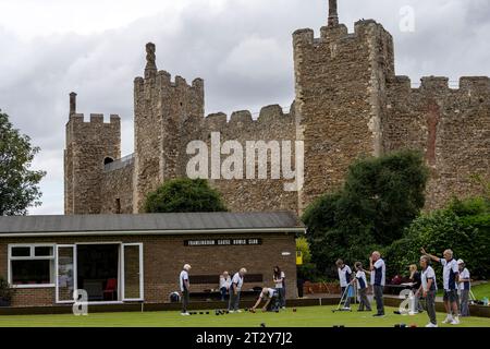 Framlingham Castle Bowls Club Suffolk Stockfoto