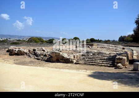 Paphos, Zypern - 27. September 2023: Archäologischer Park von Kato Paphos, UNESCO-Weltkulturerbe, Paphos alias Pafos war europäische Kulturhauptstadt Stockfoto