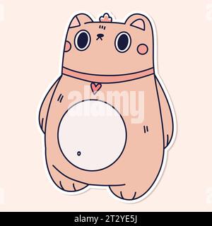 Niedliche, pinkfarbene Aufklebergrafik mit kawaii-Aufklebern Stock Vektor