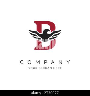 B Buchstabe Logo, Eagle Wings Logo, Falcon Logo Vorlage Vektor Illustration Design Symbol. Buchstabe B mit Adlersymbol Stock Vektor