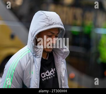 Tynecastle Park, Edinburgh, Großbritannien. Oktober 2023. Scottish Premiership Football, Hearts versus Celtic; Daizen Maeda von Celtic Credit: Action Plus Sports/Alamy Live News Stockfoto