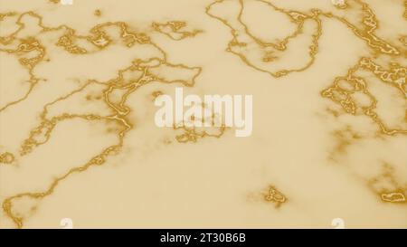 Gelbe und grüne verschüttete Tinte. Design. Leichte Benzinflecken in 3D-Animation, die funkeln. Stockfoto