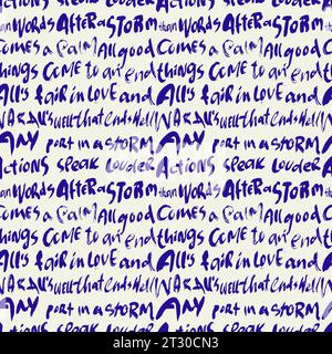Grunge Dry Brush Schriftzug Nahtloses Muster. Motivationsposter Stock Vektor