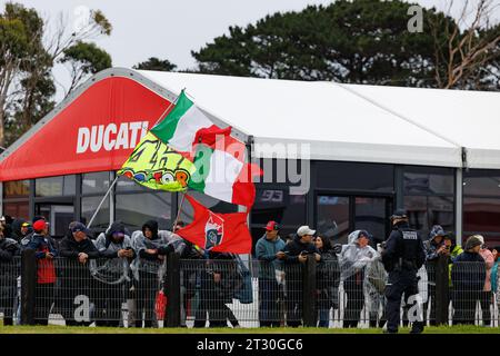 Phillip Island, Australien. Oktober 2023. Phillip Island, Australien, Sonntag, den 22. Oktober: Der MotoGP Sprint wird wegen des starken Windes während des MotoGP Australian Motorcyle Grand Prix 2023 abgesagt. Bild, Foto und Copyright © PETERSON Mark ATP Images (PETERSON Mark/ATP/SPP) Credit: SPP Sport Press Photo. /Alamy Live News Stockfoto