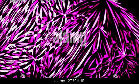 Blauer und violetter Hintergrund mit hypnotischer Wirkung. Design. Ein brillanter heller Hintergrund, der von Wänden in Animation erzeugt wird, die sich in verschiedene Richtungen ausbreiten Stockfoto