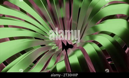 Grüne und violette Linien. Design. Schwankende Linien in Bewegungssimulation, die sich bewegen. Stockfoto