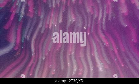 Lila Hintergrund mit Feuerwerk aus Pailletten. Bewegung. Lichtstrahlen verschiedener Farben im 3D-Format. Stockfoto