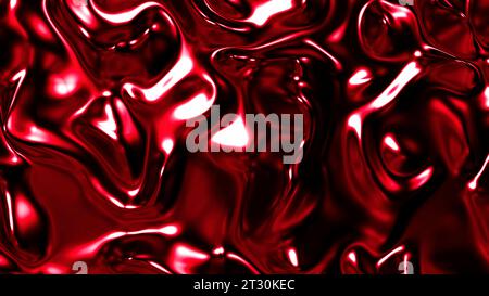 Rote und gelbe Gouache-Flecken. Design. Brillante Computergrafik mit glänzenden Farbtropfen. Stockfoto