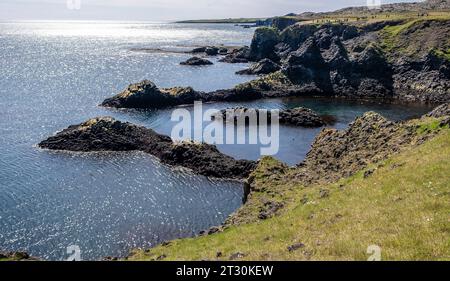 Die Klippen zwischen Arnarstapi und Hellnar im Snaefellsnes Regional Park Island, Europa Stockfoto