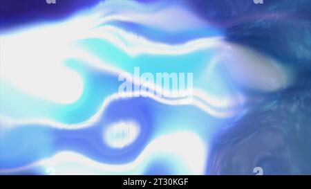 Schöner farbenfroher Energiefluss mit leuchtenden Flecken. Bewegung. Plasmaflecken im bunten Energiestrom. Leuchtende Flecken bewegen sich im energetischen Muster von Stockfoto