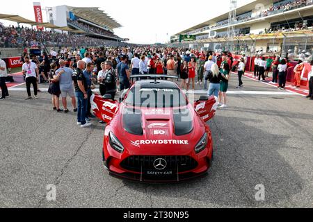 Austin, Etats Unis. Oktober 2023. Mercedes AMG Safety Car, während des Formel 1 Lenovo United States Grand Prix 2023, 18. Runde der Formel 1-Weltmeisterschaft 2023 vom 20. Bis 22. Oktober 2023 auf dem Circuit of the Americas, in Austin, USA - Foto DPPI Credit: DPPI Media/Alamy Live News Stockfoto