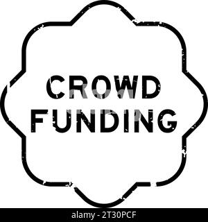 Grunge Black Crowd Finanzierungswortstempel Gummidichtung auf weißem Hintergrund Stock Vektor