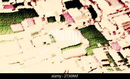 Geometrischer heller Hintergrund. Bewegung. Eine leichte Abstraktion aus Wänden und Rechtecken, die sich in verschiedene Richtungen bewegen. Stockfoto