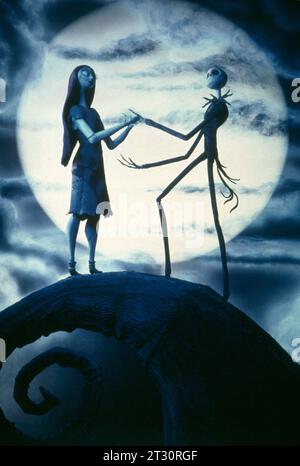 Der Albtraum Vor Weihnachten Sally & Jack Skellington Stockfoto