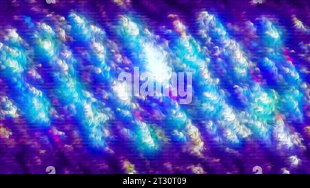 Glänzende Muster auf dunklem Hintergrund. Bewegung. Linien mit hellen Schattierungen, die im 3D-Format hervorgehoben werden. Stockfoto