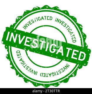 Grunge Green untersuchte Wort-runder Gummisiegelstempel auf weißem Hintergrund Stock Vektor
