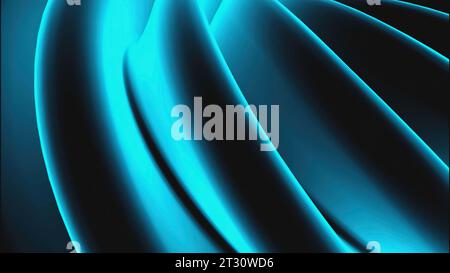 Animation bewegter Wellenfalten. Design. Wunderschöne Seidenwellen in bewegtem Fluss. 3D-Stoffwellen, die sich im Stream bewegen Stockfoto