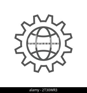 Abbildung des Vektorkontur-Symbols für globale Einstellungen. Bearbeitbare Kontur. EPS 10 Stock Vektor