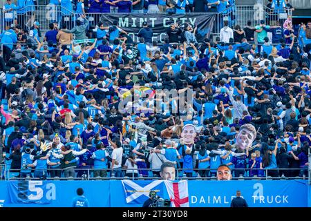 Charlotte, North Carolina, USA. Oktober 2023. Charlotte FC ist Gastgeber von Inter Miami im Bank of America Stadium in Charlotte, North Carolina, USA. Charlotte gewinnt das Spiel mit 1:0. (Credit Image: © Walter G Arce SR Grindstone Medi/ASP) NUR REDAKTIONELLE VERWENDUNG! Nicht für kommerzielle ZWECKE! Stockfoto