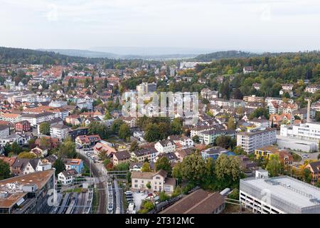 Blick auf das Stadtbild von Winterthur (Schweiz), Viertel Veltheim Stockfoto